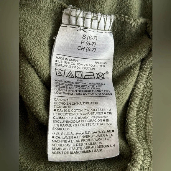 Old Navy Pop Sugar Collab Embroidered Bart Simpson Green Hoodie Size 6/7 Small - Picture 5 of 8